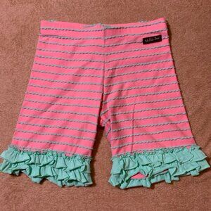 Matilda Jane Sz 12 Girls Adventure Begins‎ Kick Ball Short Pink Teal Ruffles (E)